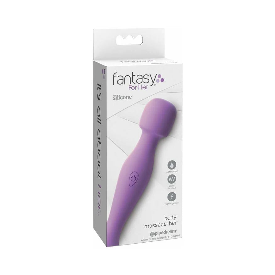 Pipedream Fantasy For Her Body Massage-Her Rechargeable Silicone Wand Vibrator – Your Personal Moment of Bliss - Buy At Luxury Toy X - Free 3-Day Shipping