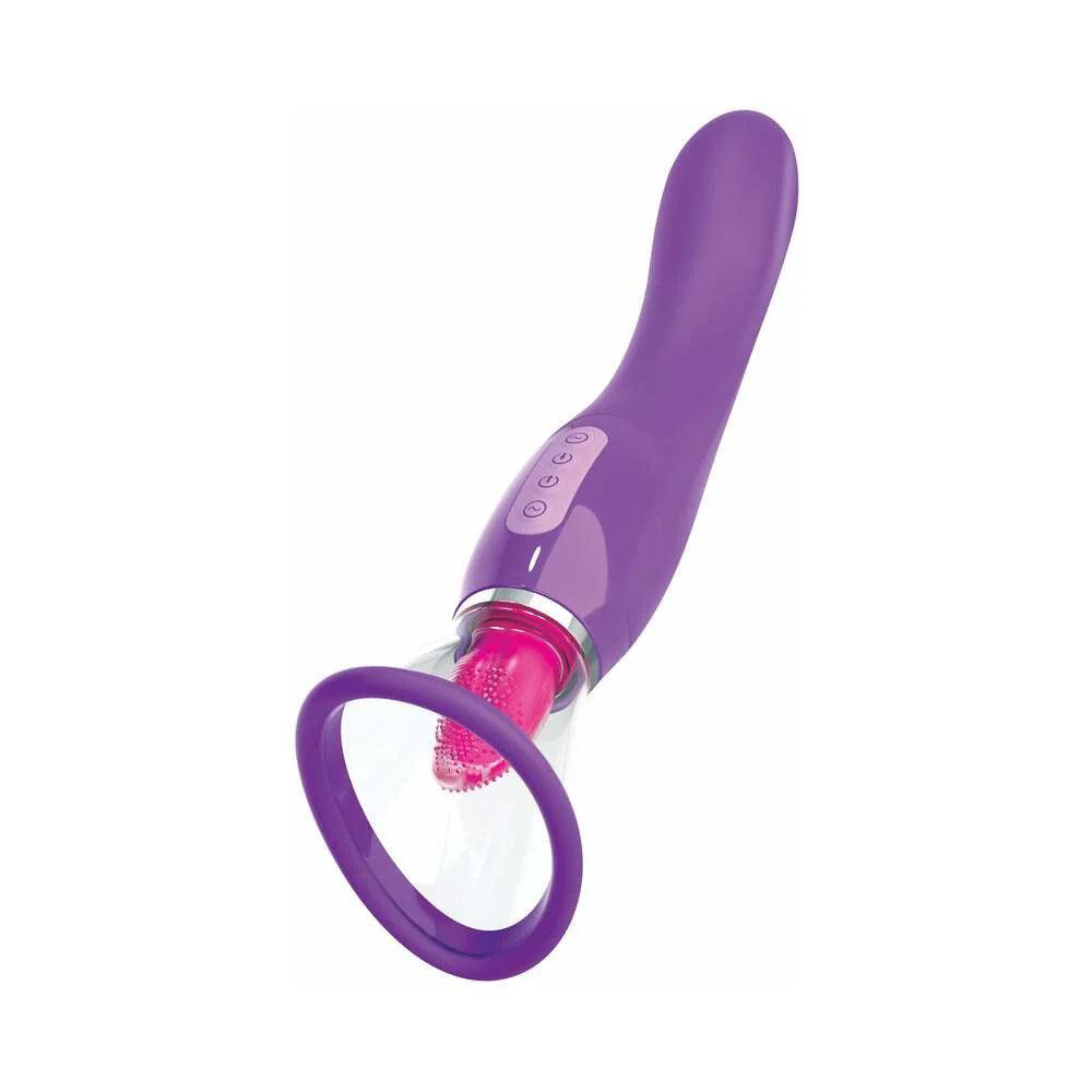 Pipedream Fantasy For Her Her Ultimate Pleasure Dual-Ended Vibrator With Licking Suction - Buy At Luxury Toy X - Free 3-Day Shipping