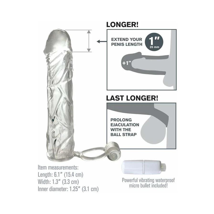 Pipedream Fantasy X-tensions Vibrating Super Sleeve 1 in. Extension With Ball Strap - Buy At Luxury Toy X - Free 3-Day Shipping