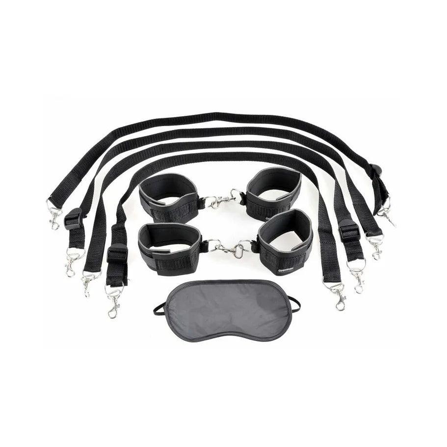 Pipedream Fetish Fantasy Series Adjustable Cuff & Tether Set Black - Buy At Luxury Toy X - Free 3-Day Shipping