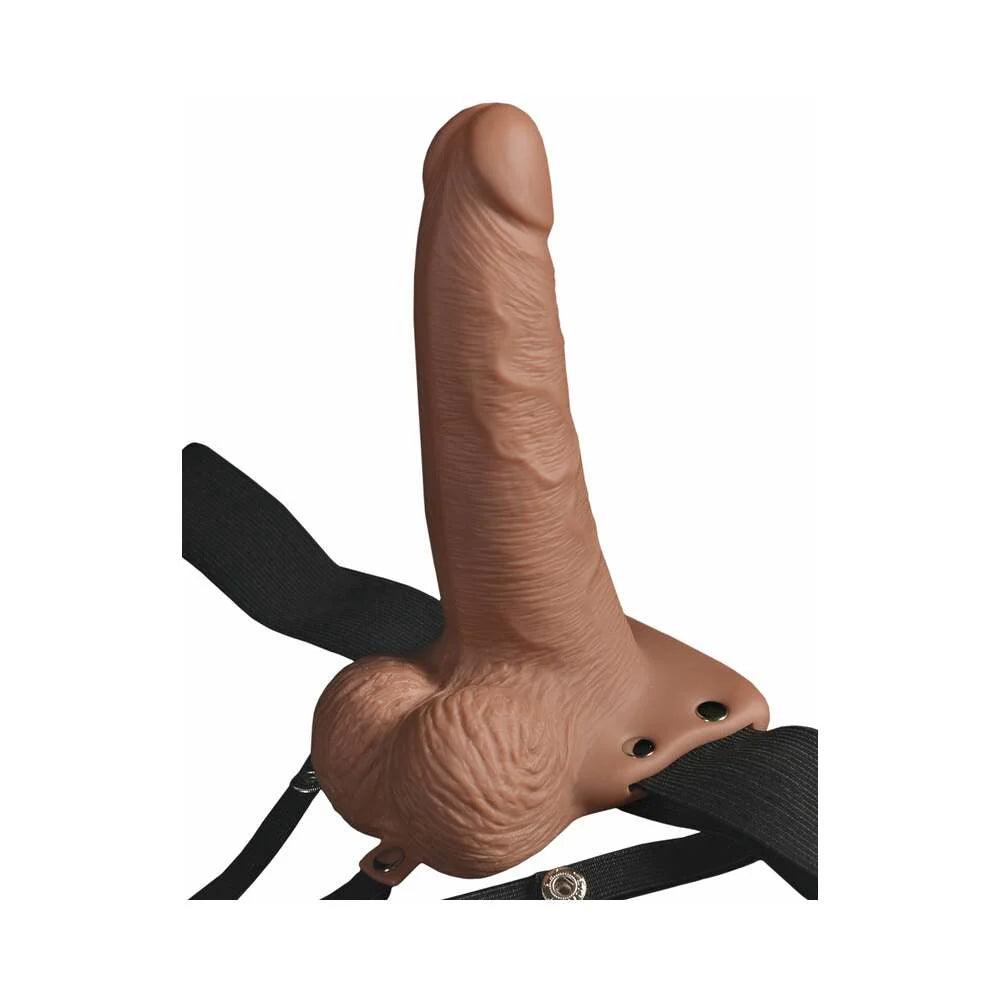 Pipedream Fetish Fantasy Series Rechargeable Vibrating 6 in. Hollow Strap-On With Balls - Buy At Luxury Toy X - Free 3-Day Shipping