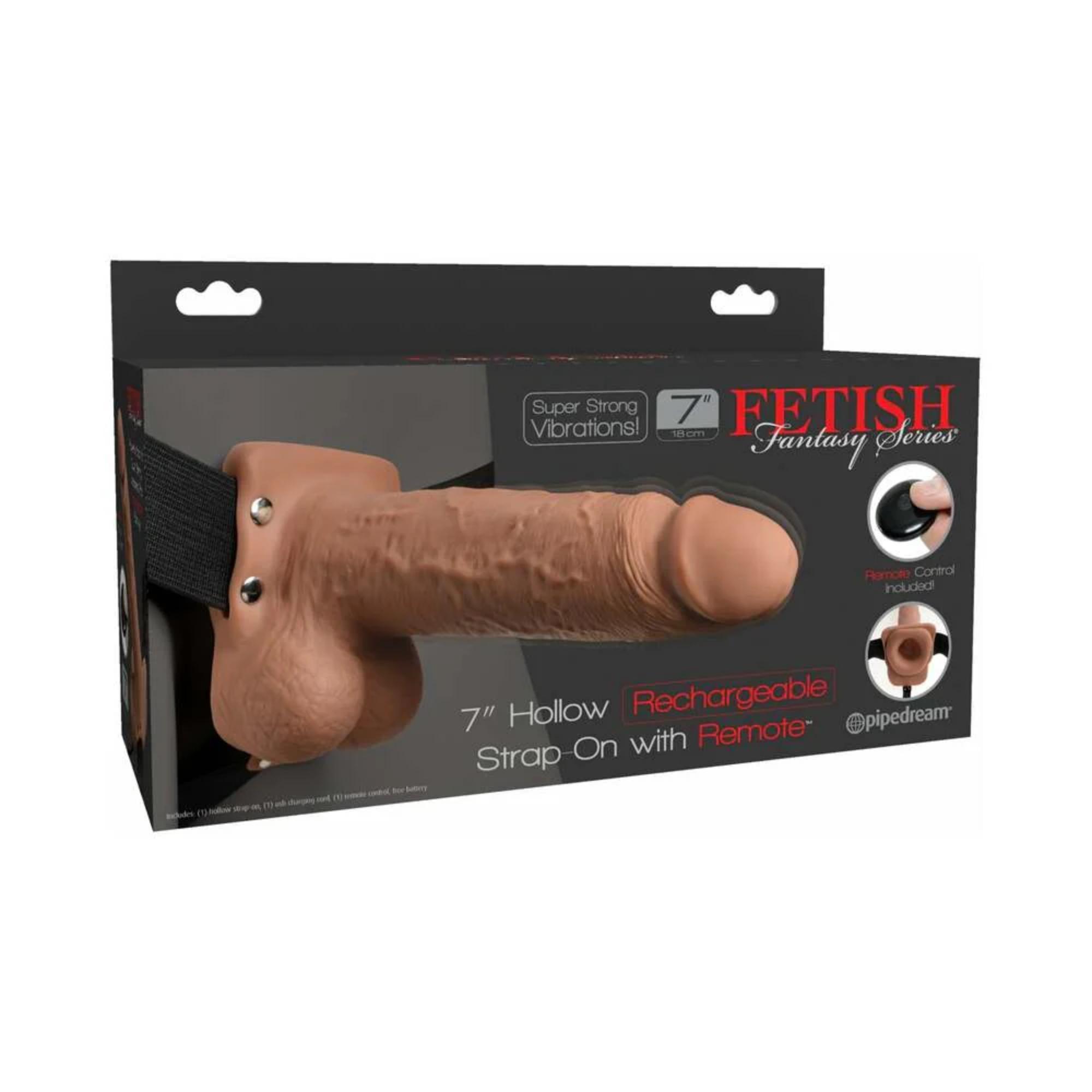 Pipedream Fetish Fantasy Series Vibrating 7 in. Hollow Strap-On With Balls - Buy At Luxury Toy X - Free 3-Day Shipping