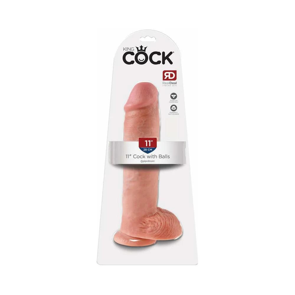 Pipedream King Cock 11 in. Cock With Balls Realistic Suction Cup Dildo - Buy At Luxury Toy X - Free 3-Day Shipping