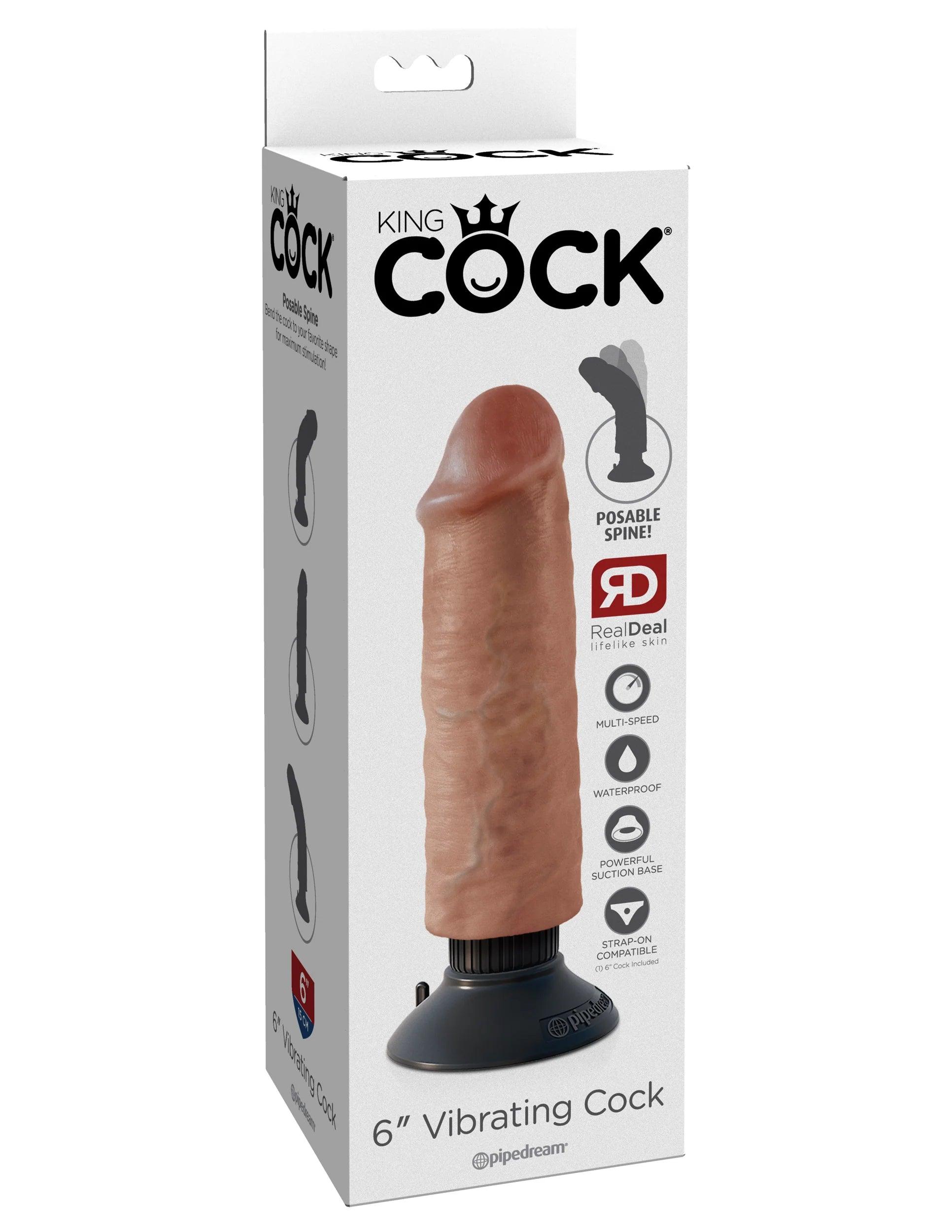 Pipedream King Cock 6 in. Vibrating Cock Poseable Dildo With Suction Cup - Buy At Luxury Toy X - Free 3-Day Shipping