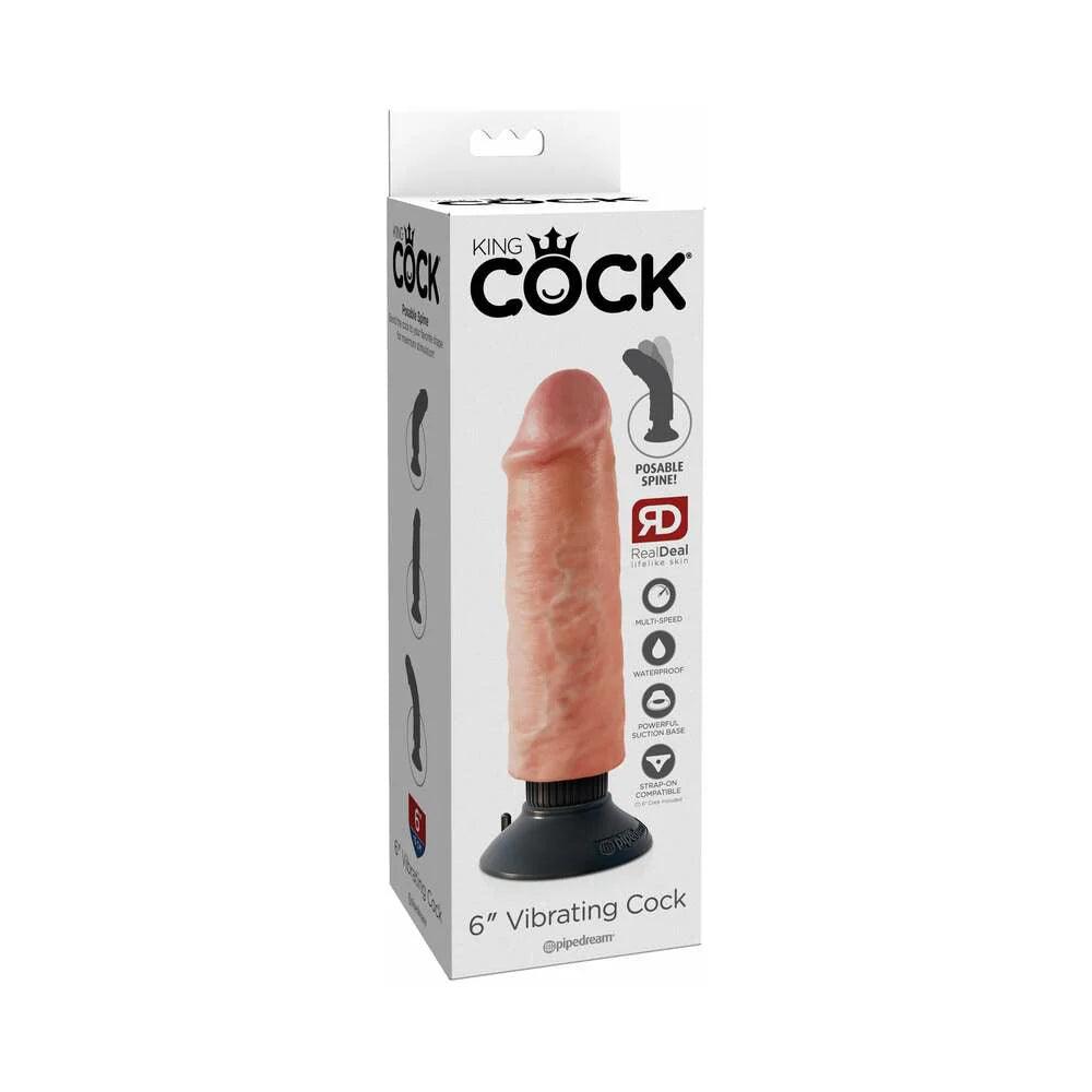 Pipedream King Cock 6 in. Vibrating Cock Poseable Dildo With Suction Cup - Buy At Luxury Toy X - Free 3-Day Shipping