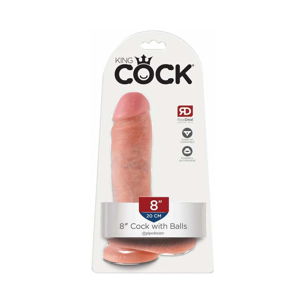 Pipedream King Cock 8 in. Cock With Balls Realistic Suction Cup Dildo - Buy At Luxury Toy X - Free 3-Day Shipping