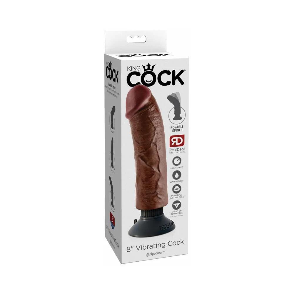 Pipedream King Cock 8 in. Vibrating Cock Poseable Dildo With Suction Cup - Buy At Luxury Toy X - Free 3-Day Shipping