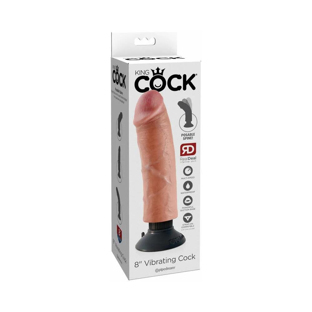 Pipedream King Cock 8 in. Vibrating Cock Poseable Dildo With Suction Cup - Buy At Luxury Toy X - Free 3-Day Shipping