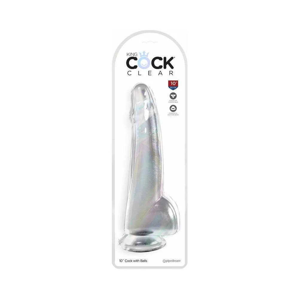 Pipedream King Cock Clear Dildo with Balls 10in - Buy At Luxury Toy X - Free 3-Day Shipping