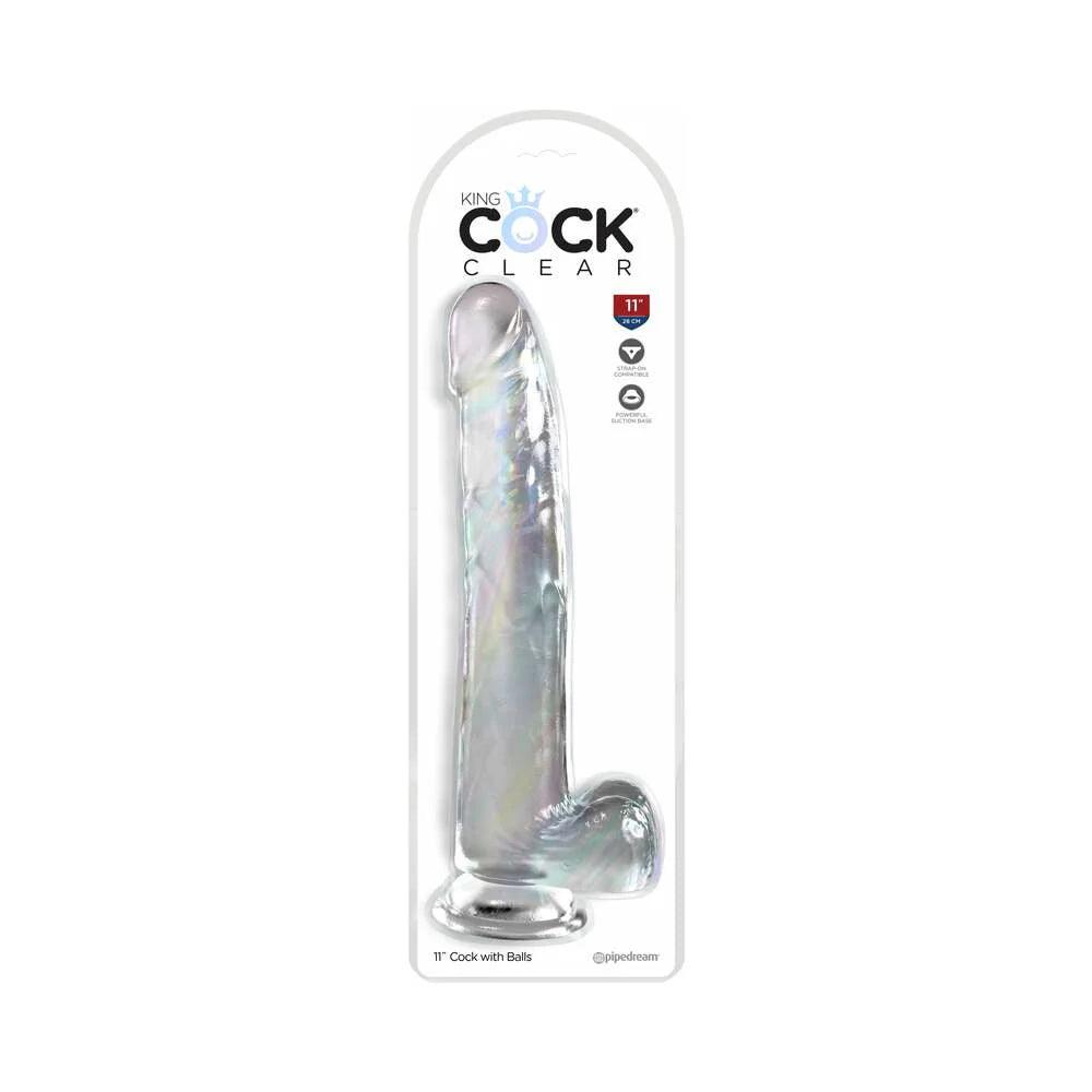 Pipedream King Cock Clear Dildo with Balls 11in - Buy At Luxury Toy X - Free 3-Day Shipping