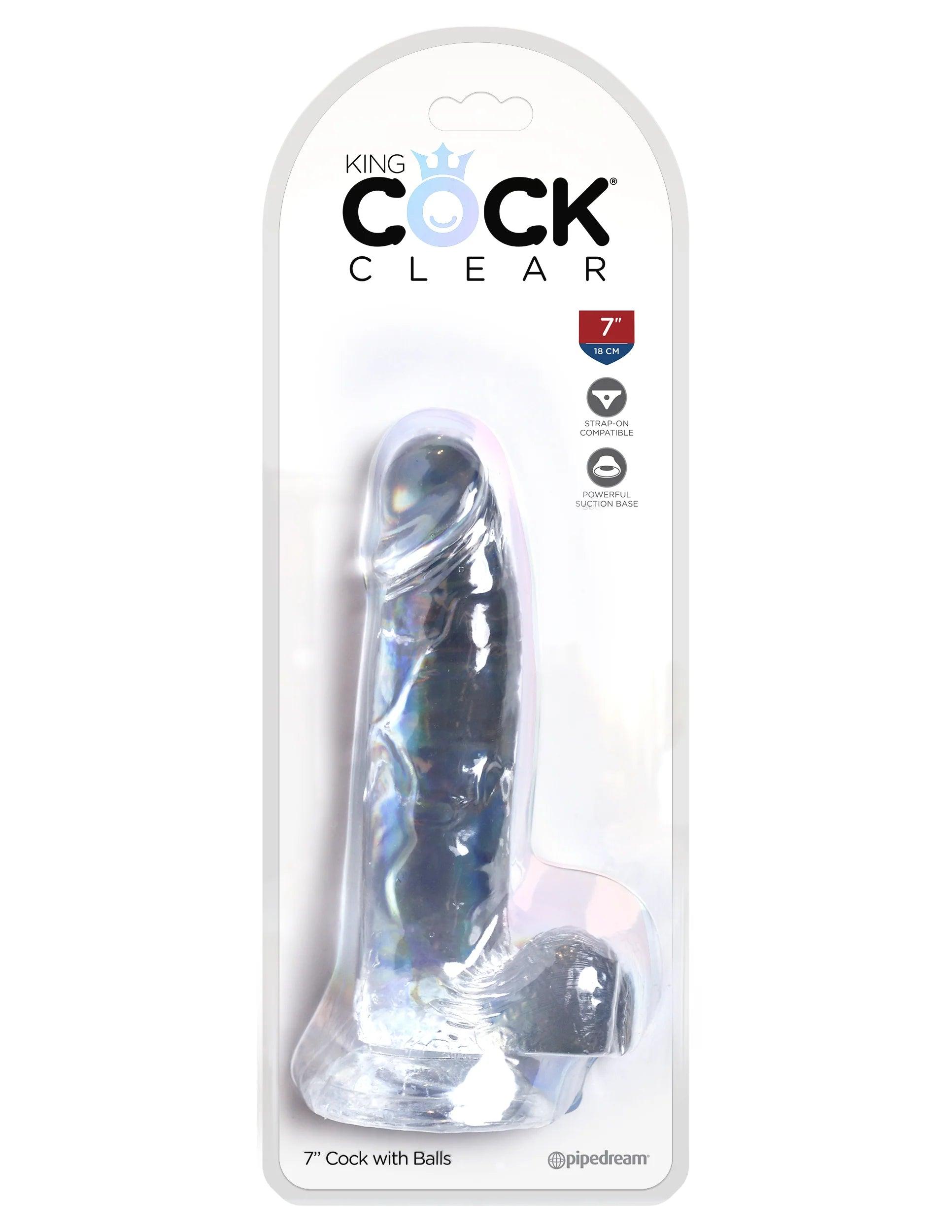 Pipedream King Cock Clear Dildo with Balls 7in - Buy At Luxury Toy X - Free 3-Day Shipping