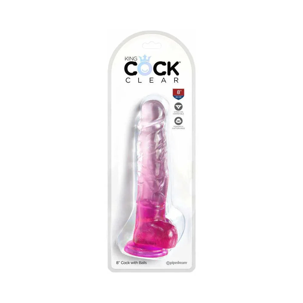 Pipedream King Cock Clear Dildo with Balls 8in Pipedream King Cock Clear Dildo with Balls 8in
