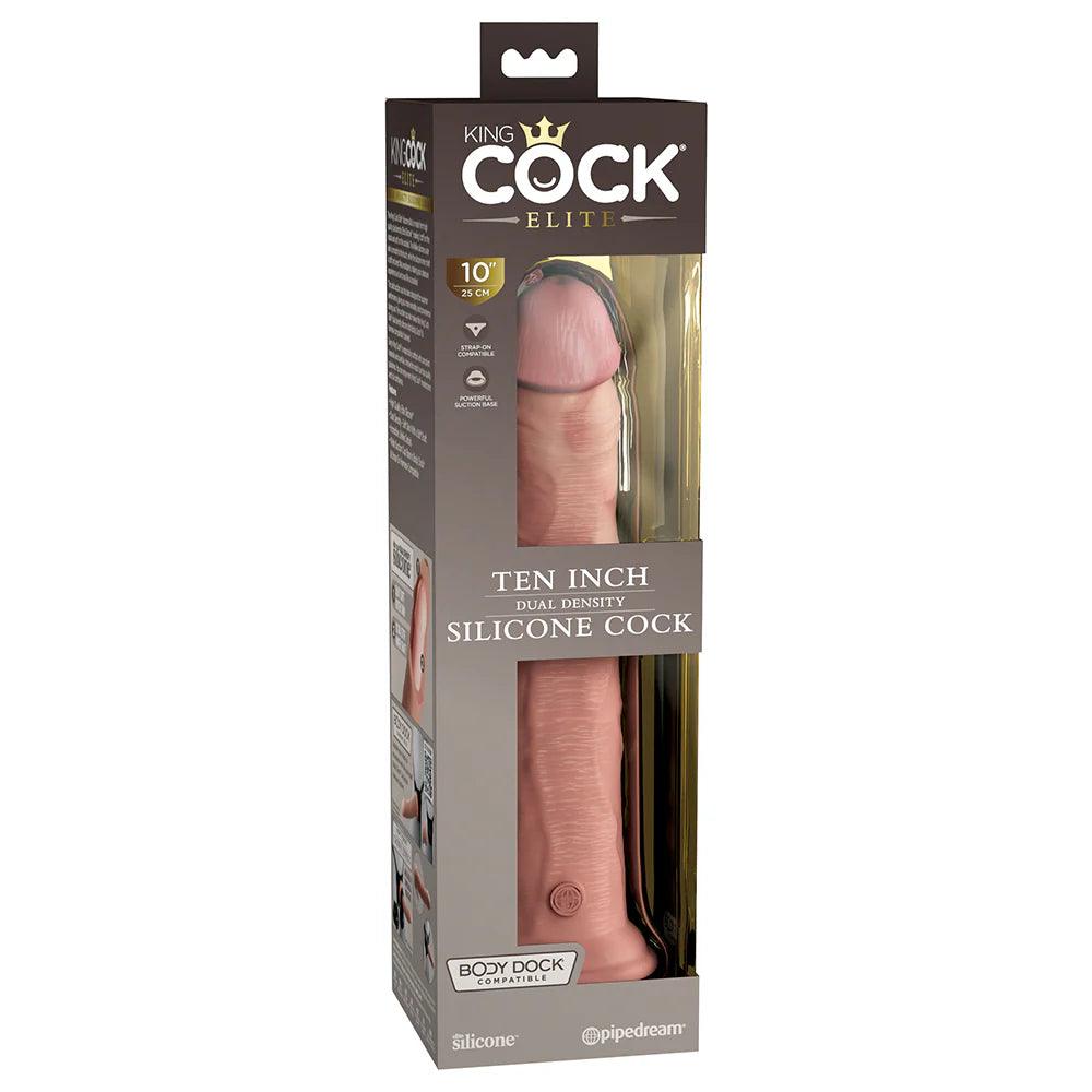 Pipedream King Cock Elite 10 in. Dual Density Silicone Cock Realistic Dildo With Suction Cup - Buy At Luxury Toy X - Free 3-Day Shipping