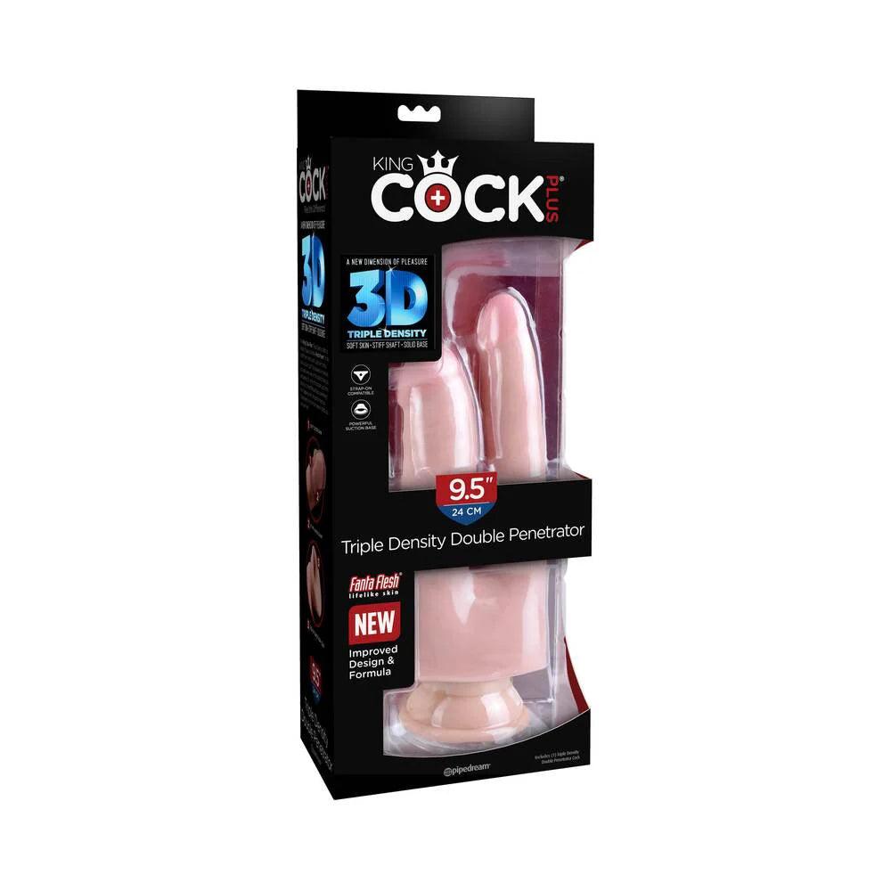 Pipedream King Cock Plus Triple Density Double Penetrator 9.5 in. Realistic Dildo - Buy At Luxury Toy X - Free 3-Day Shipping