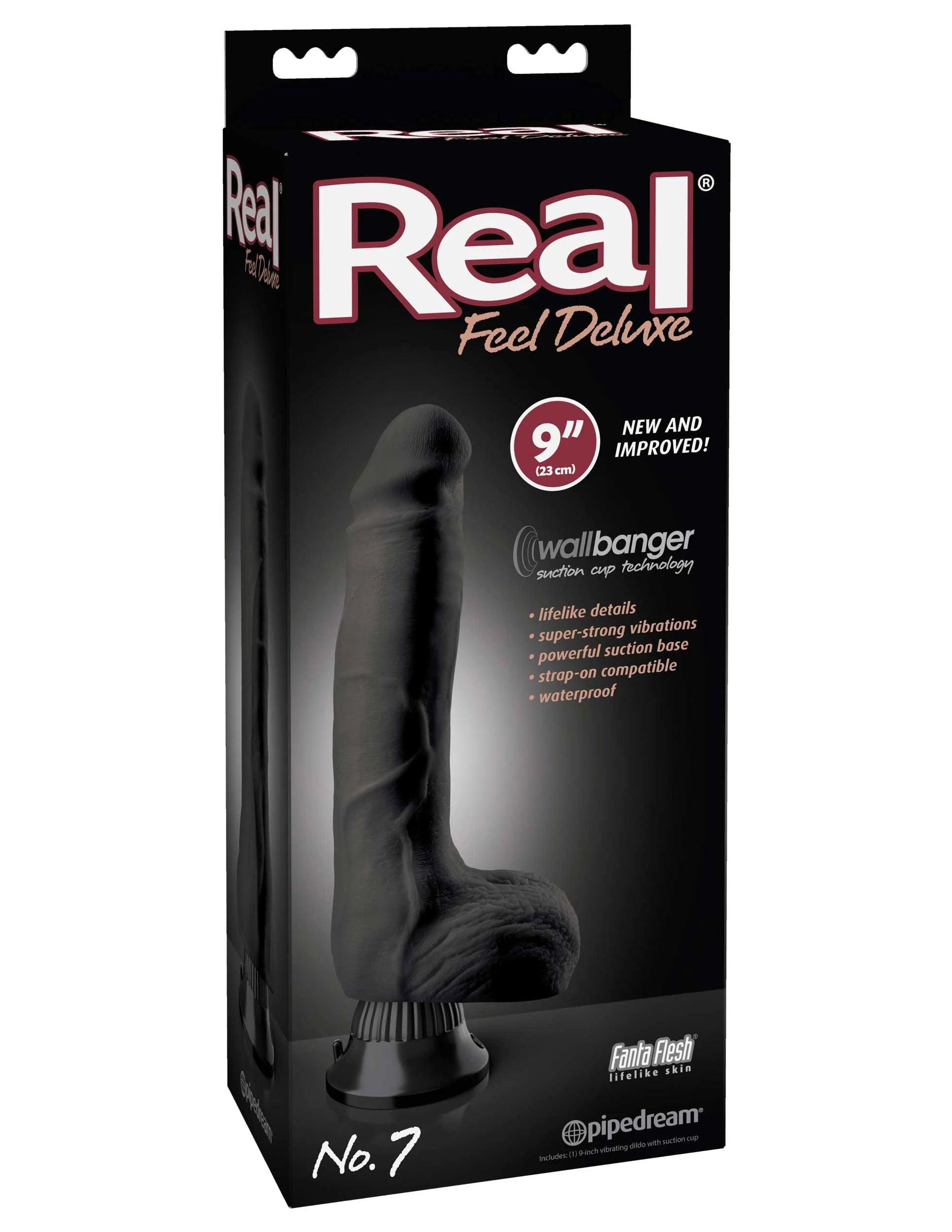 Pipedream Real Feel Deluxe No. 7 Realistic 9 in. Vibrating Dildo With Balls and Suction Cup - Buy At Luxury Toy X - Free 3-Day Shipping