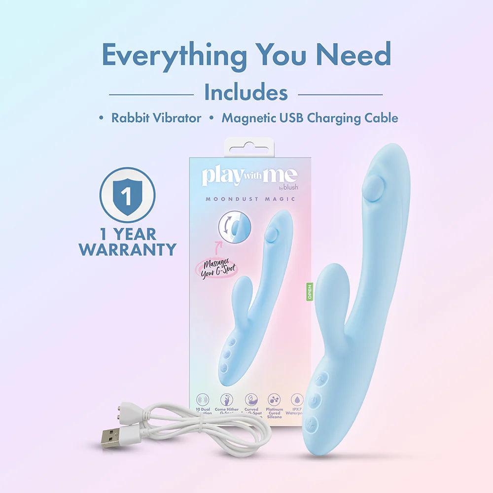 Play with Me Moondust Magic Rechargeable Silicone Rabbit Vibrator - Buy At Luxury Toy X - Free 3-Day Shipping