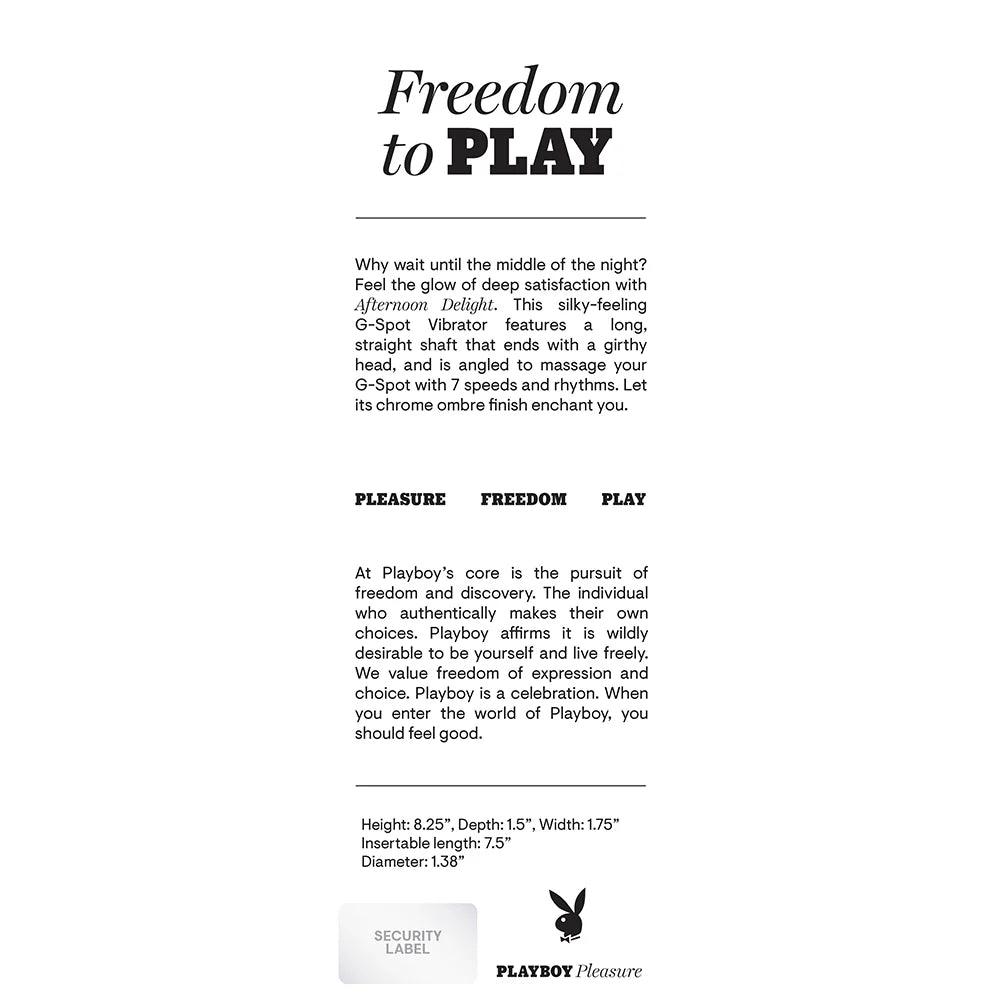 Playboy Afternoon Delight Rechargeable G-Spot Vibrator - Buy At Luxury Toy X - Free 3-Day Shipping