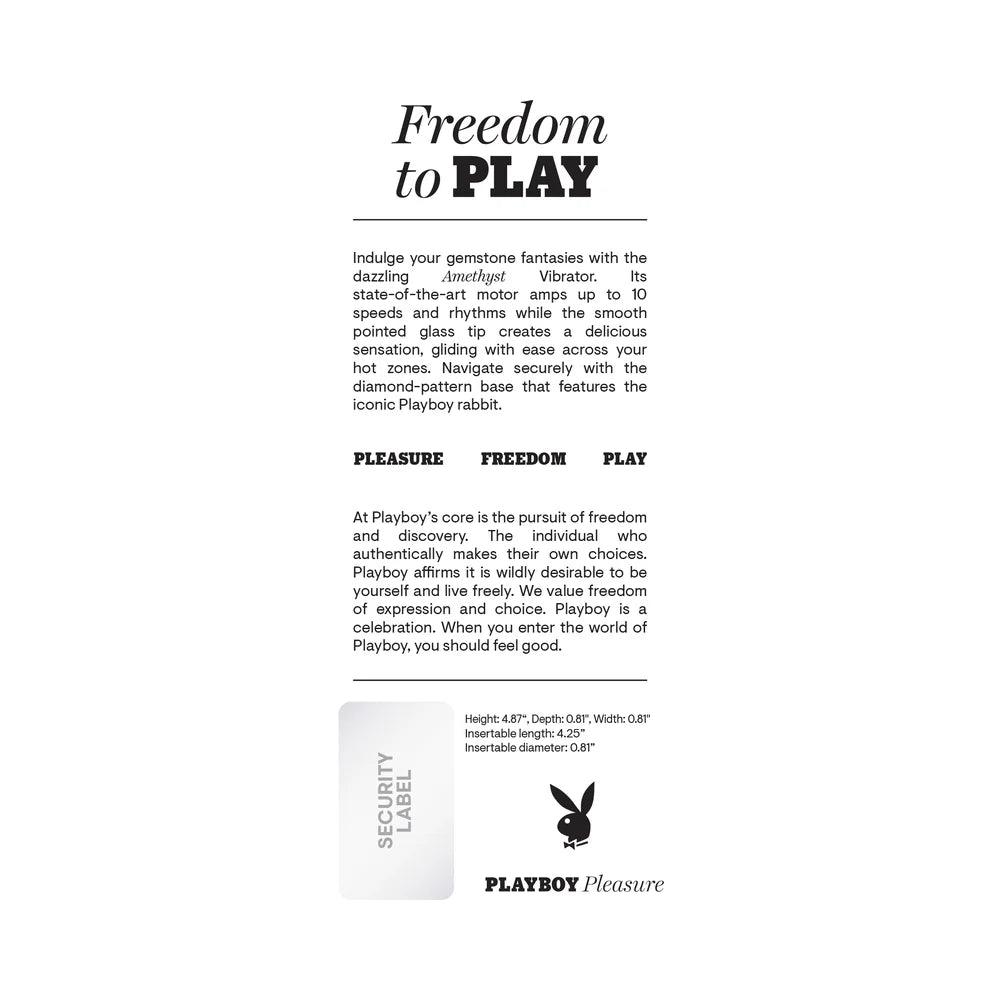 Playboy Amethyst Rechargeble Vibrating Glass Vibe - Buy At Luxury Toy X - Free 3-Day Shipping