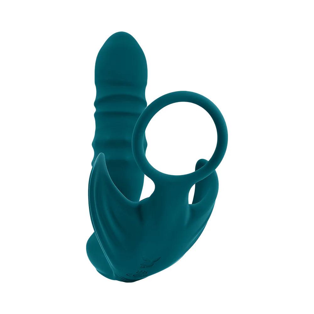 Playboy Bring It On Rechargeable Silicone Thrusting Anal Plug with Vibrating Ball Cradle - Buy At Luxury Toy X - Free 3-Day Shipping