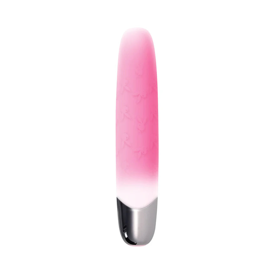 Playboy Bunnies On Parade Rechargeable Silicone Vibrator with Clitoral Stimulator – Squishy Vibrating Bullet for Intense Pleasure - Buy At Luxury Toy X - Free 3-Day Shipping