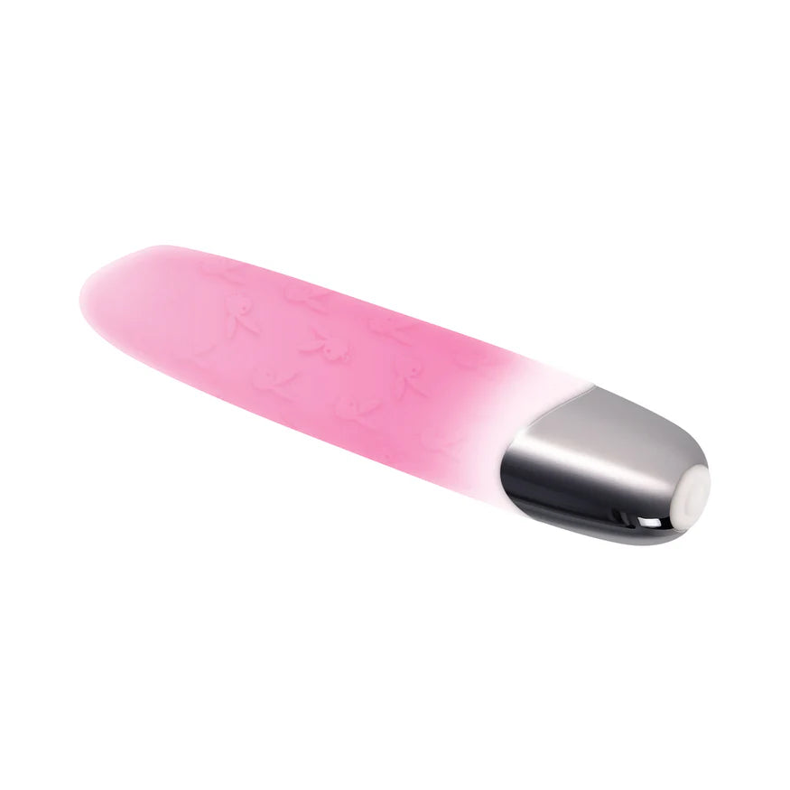 Playboy Bunnies On Parade Rechargeable Silicone Vibrator with Clitoral Stimulator – Squishy Vibrating Bullet for Intense Pleasure - Buy At Luxury Toy X - Free 3-Day Shipping