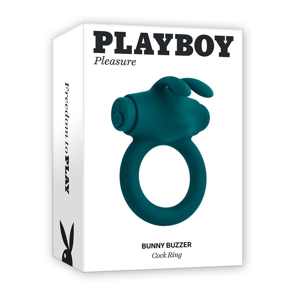 Playboy Bunny Buzzer Rechargeable Vibrating Silicone Cockring with Stimulator - Buy At Luxury Toy X - Free 3-Day Shipping