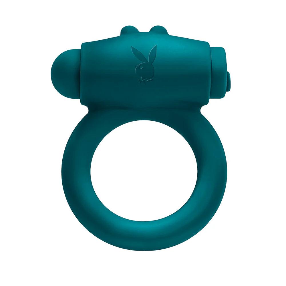 Playboy Bunny Buzzer Rechargeable Vibrating Silicone Cockring with Stimulator - Buy At Luxury Toy X - Free 3-Day Shipping