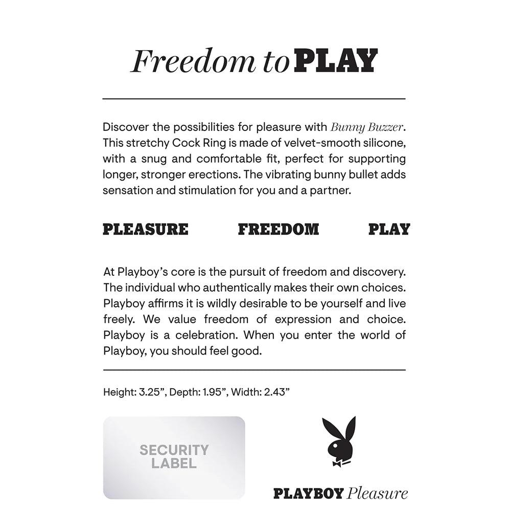 Playboy Bunny Buzzer Rechargeable Vibrating Silicone Cockring with Stimulator - Buy At Luxury Toy X - Free 3-Day Shipping