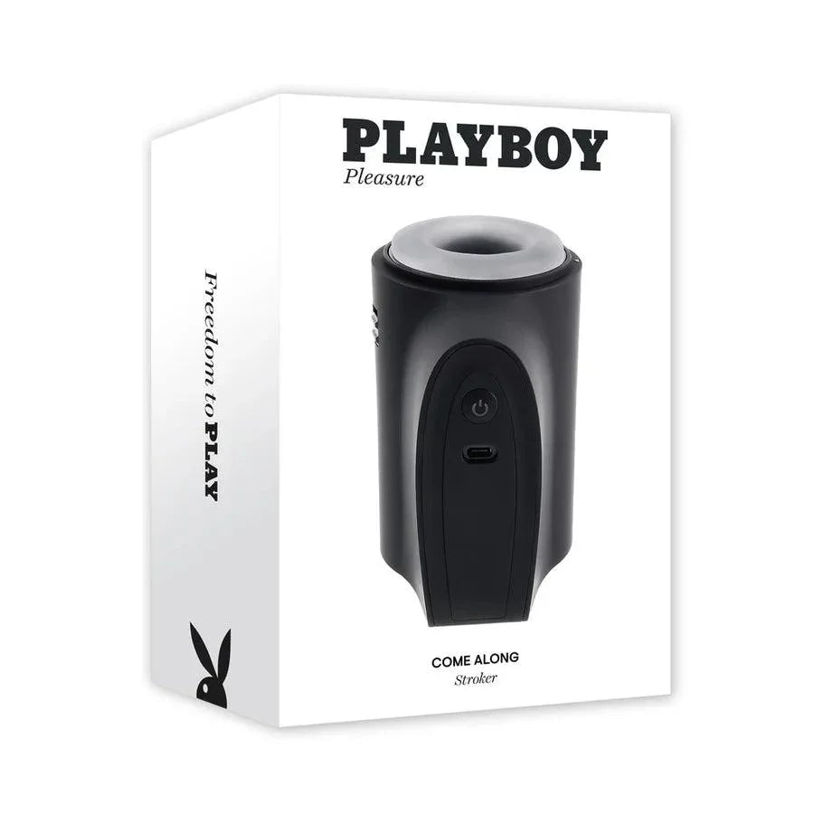 Playboy Come Along Dual End Rechargeable Masturbator - Black/Clear - Buy At Luxury Toy X - Free 3-Day Shipping