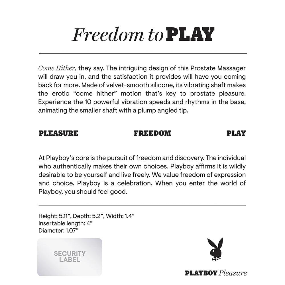 Playboy Come Hither Rechargeable Remote Controlled Silicone Vibrating Prostate Massager - Buy At Luxury Toy X - Free 3-Day Shipping