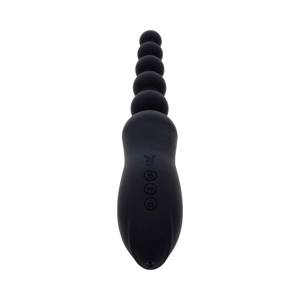 Playboy Let It Bead Rechargeable Flexible Dual-Ended Anal Vibe with Suction - Buy At Luxury Toy X - Free 3-Day Shipping