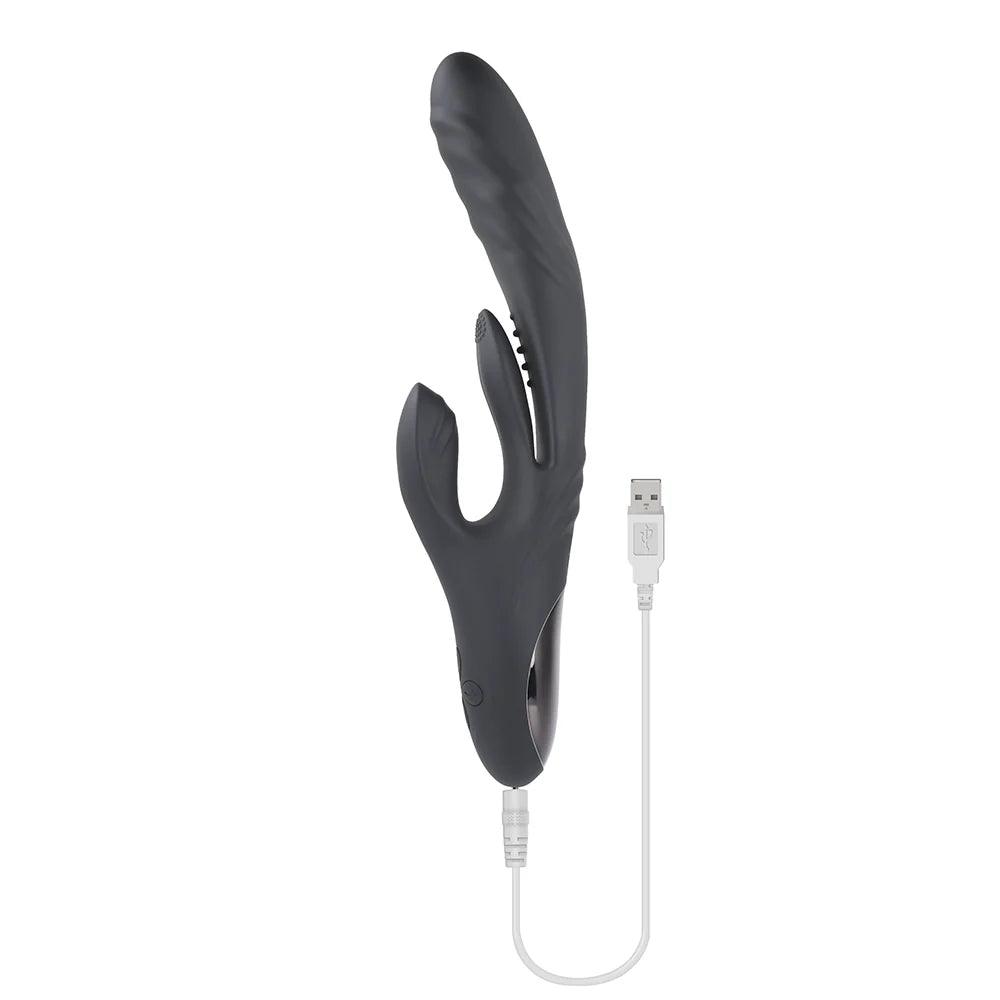 Playboy Rapid Rabbit Rechargeable Silicone Dual Stimulation Vibrator - Buy At Luxury Toy X - Free 3-Day Shipping