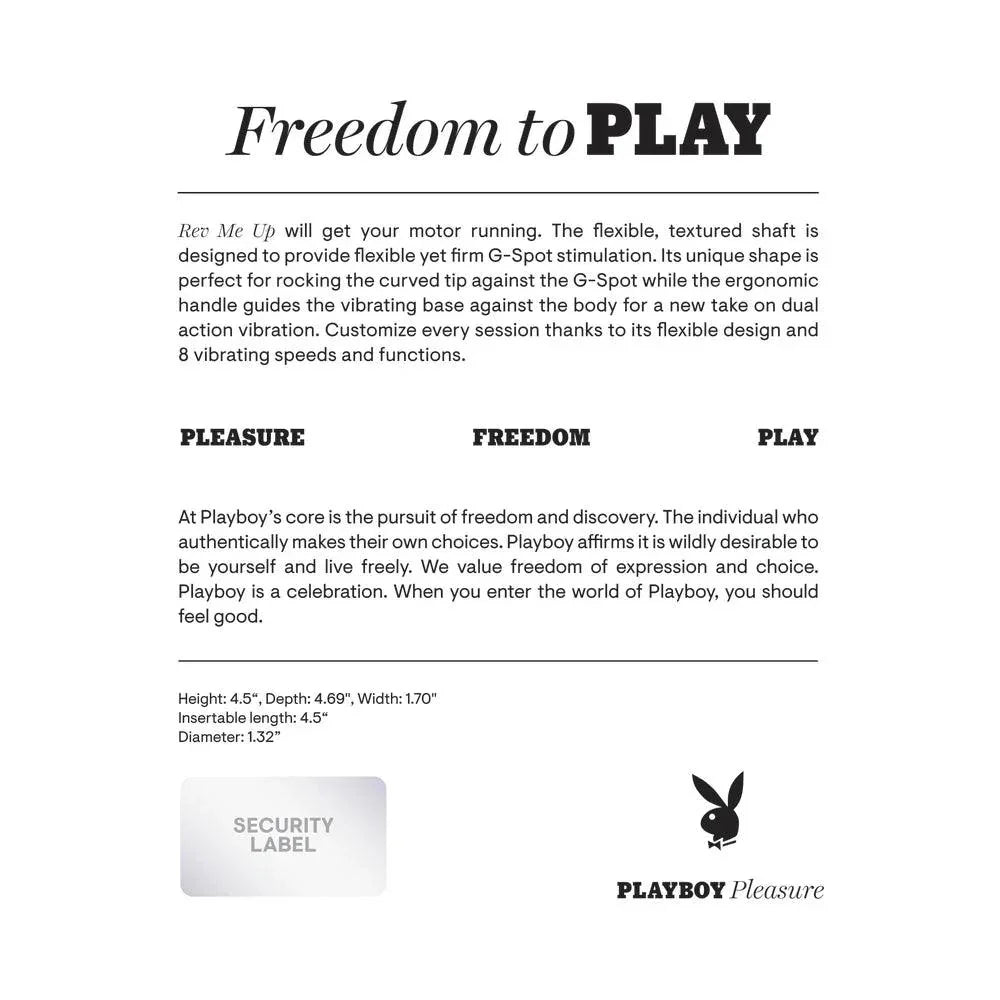 Playboy Rev Me Up Rechargeable Silicone G-spot Vibrator - Buy At Luxury Toy X - Free 3-Day Shipping