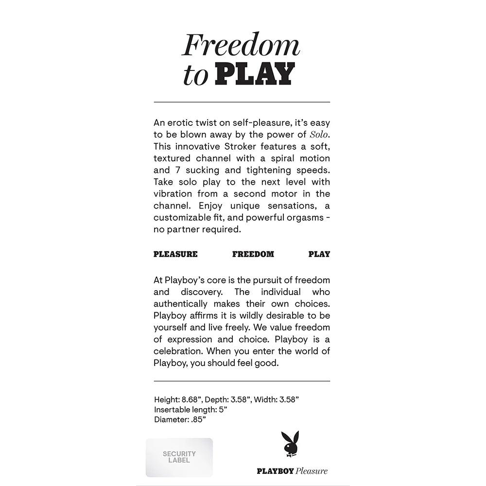 Playboy Solo Rechargeable Sucking Vibrating Masturbator - Buy At Luxury Toy X - Free 3-Day Shipping