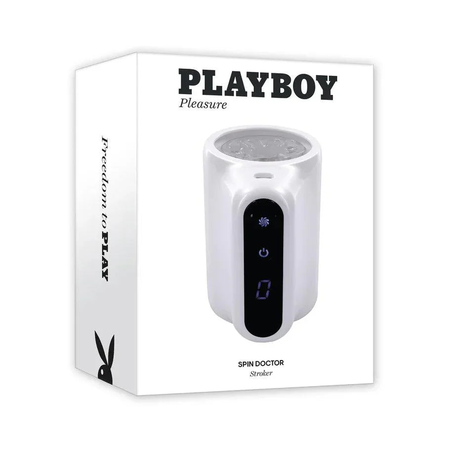 Playboy Spin Doctor Rechargeable Spinning Stroker TPE Sleeve White - Buy At Luxury Toy X - Free 3-Day Shipping