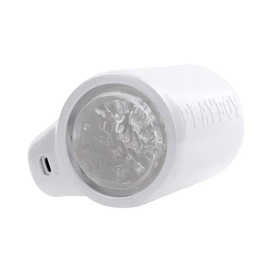 Playboy Spin Doctor Rechargeable Spinning Stroker TPE Sleeve White - Buy At Luxury Toy X - Free 3-Day Shipping