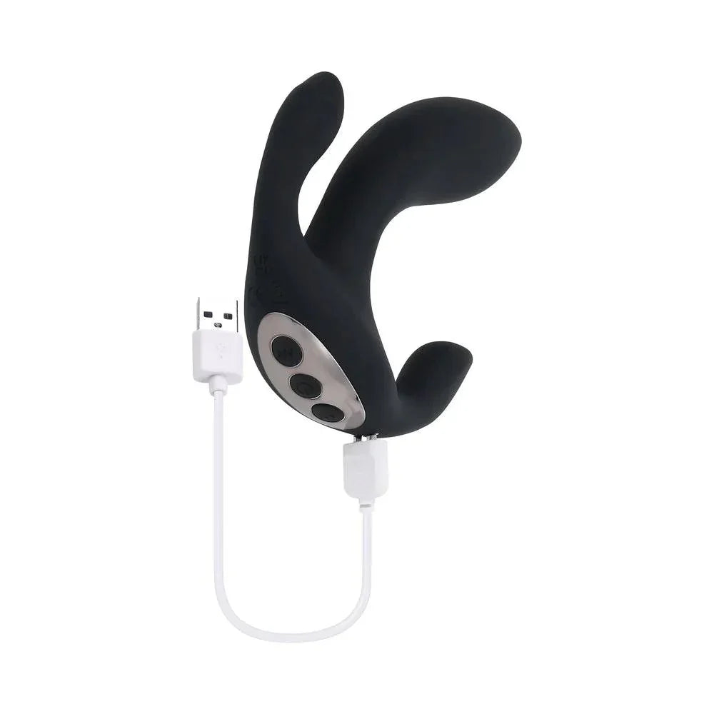 Playboy Triple Threat Rechargeable Silicone Multi Vibrator - Buy At Luxury Toy X - Free 3-Day Shipping