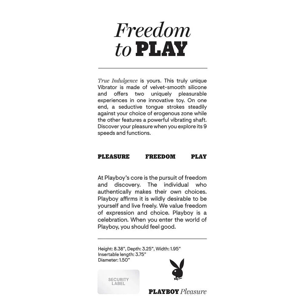 Playboy True Indulgence Rechargeable Dual Ended Silicone Flicking Vibrator - Buy At Luxury Toy X - Free 3-Day Shipping