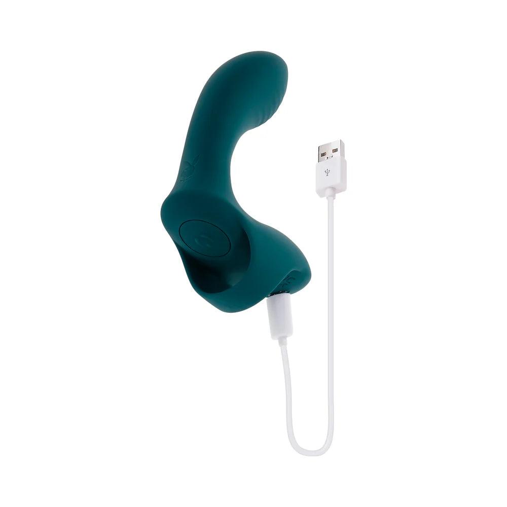 Playboy Wrapped Around Your Finger Silicone Rechargeable Finger Vibrator - Buy At Luxury Toy X - Free 3-Day Shipping