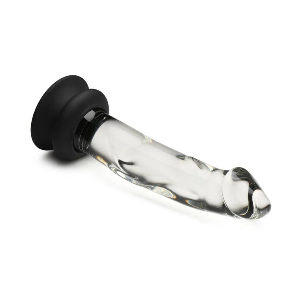 Pleasure Crystals Glass Dildo with Silicone Base 7.6in - Buy At Luxury Toy X - Free 3-Day Shipping