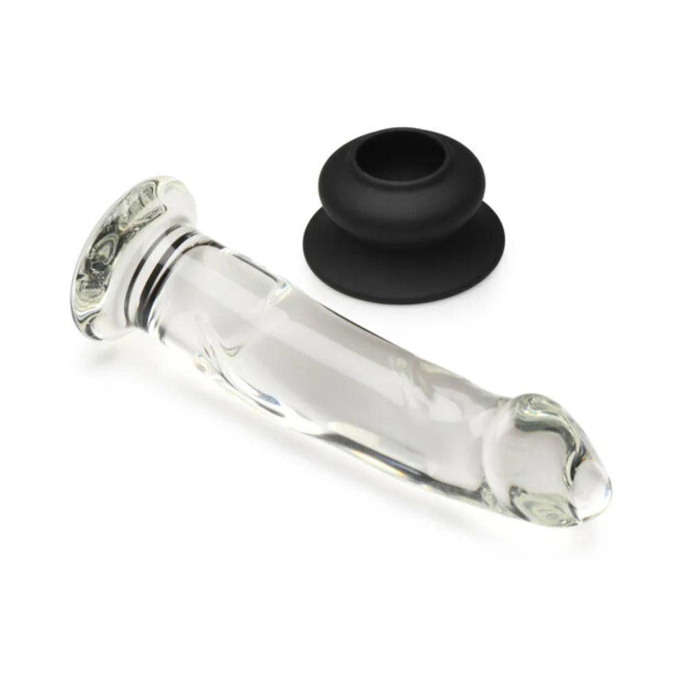 Pleasure Crystals Glass Dildo with Silicone Base 7.6in - Buy At Luxury Toy X - Free 3-Day Shipping