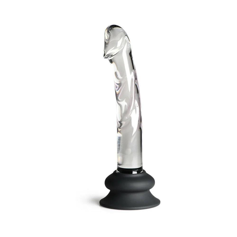 Pleasure Crystals Glass Dildo with Silicone Base 7in - Buy At Luxury Toy X - Free 3-Day Shipping