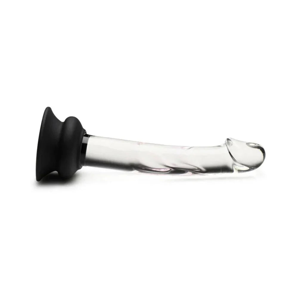 Pleasure Crystals Glass Dildo with Silicone Base 7in - Buy At Luxury Toy X - Free 3-Day Shipping