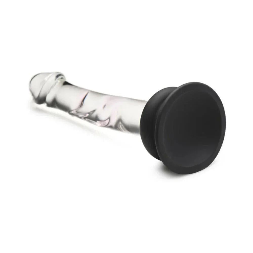 Pleasure Crystals Glass Dildo with Silicone Base 7in - Buy At Luxury Toy X - Free 3-Day Shipping
