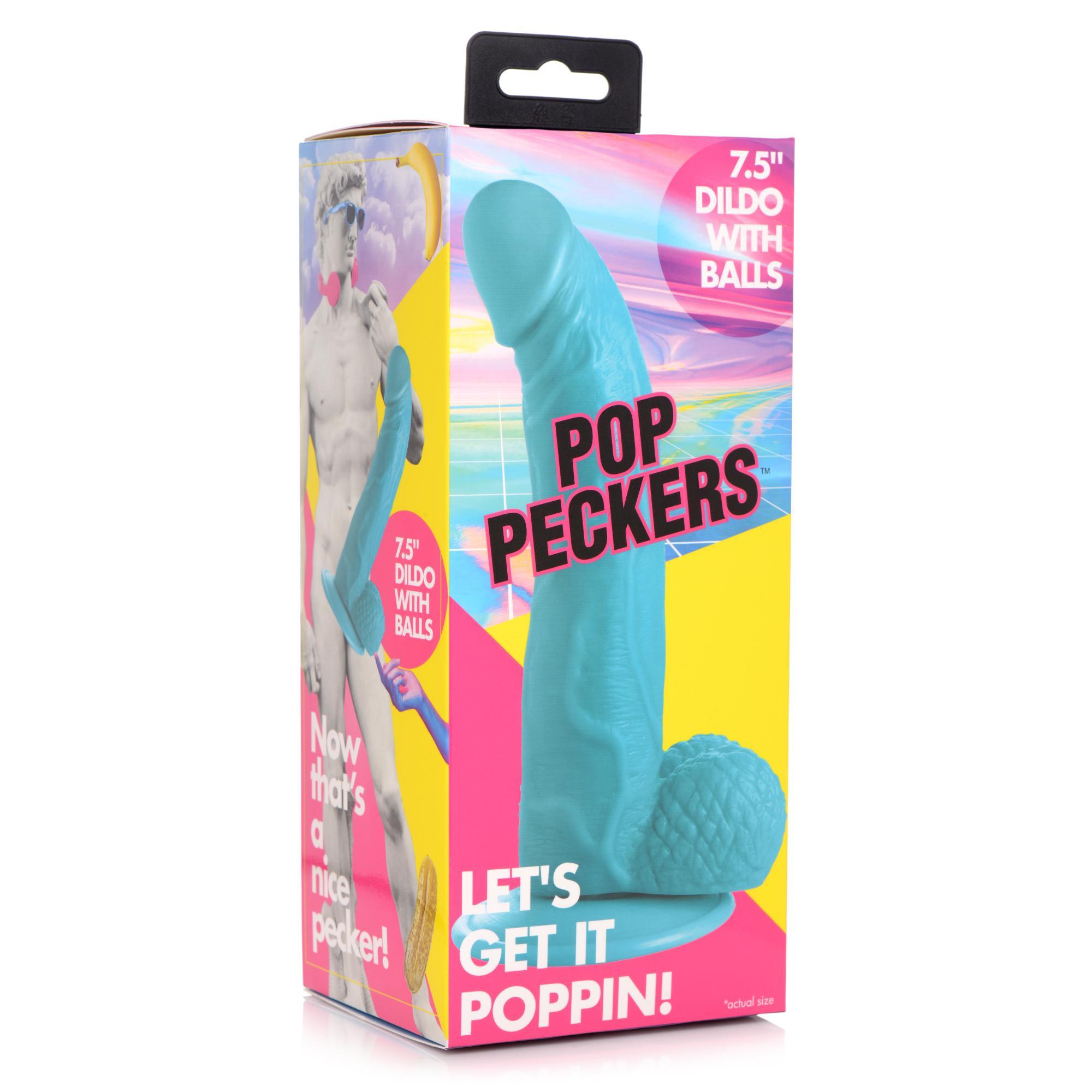 Pop Peckers 7.5" Dildo with Balls - Buy At Luxury Toy X - Free 3-Day Shipping