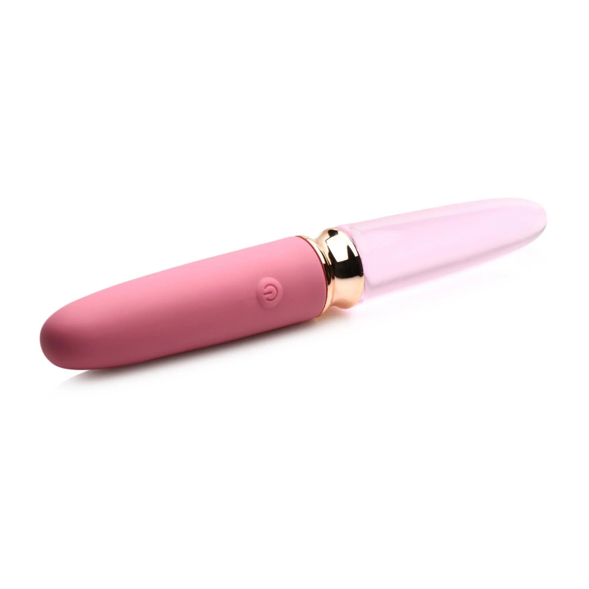 Prisms Erotic Glass Vibra-Glass 10X Rosé Dual Ended Smooth Silicone/Glass Vibrator - Buy At Luxury Toy X - Free 3-Day Shipping