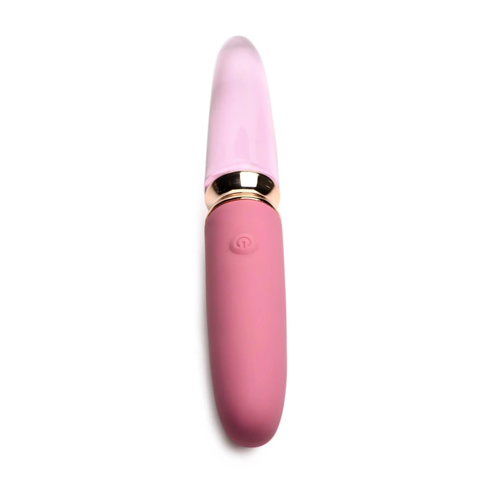 Prisms Erotic Glass Vibra-Glass 10X Rosé Dual Ended Smooth Silicone/Glass Vibrator - Buy At Luxury Toy X - Free 3-Day Shipping