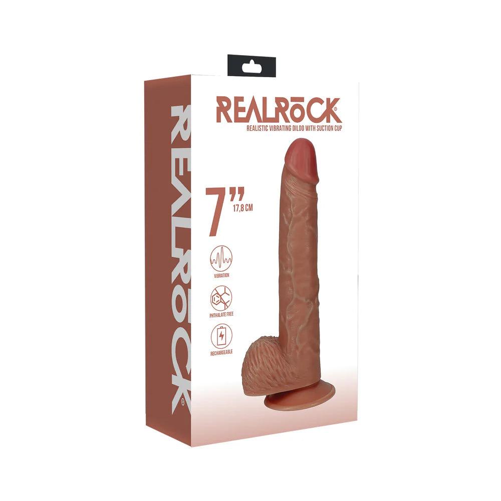 RealRock 7 in. Vibrating Cock with Balls Regular Straight - Buy At Luxury Toy X - Free 3-Day Shipping