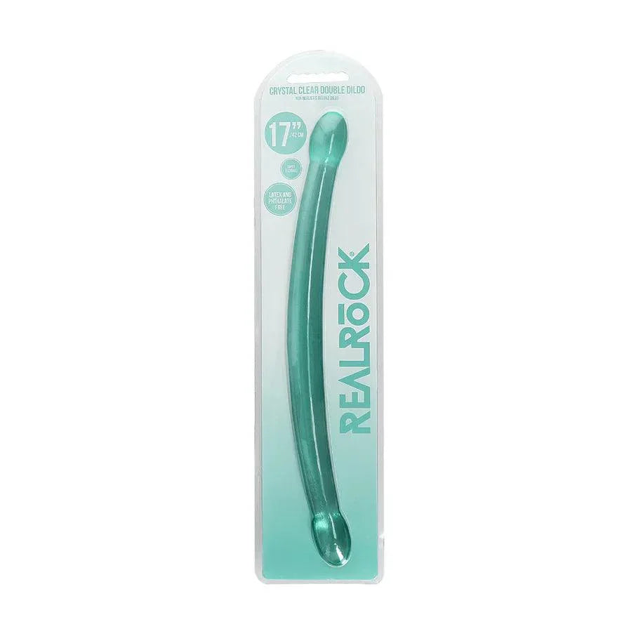 RealRock Crystal Clear Non-Realistic 17 in. Double Dildo - Buy At Luxury Toy X - Free 3-Day Shipping
