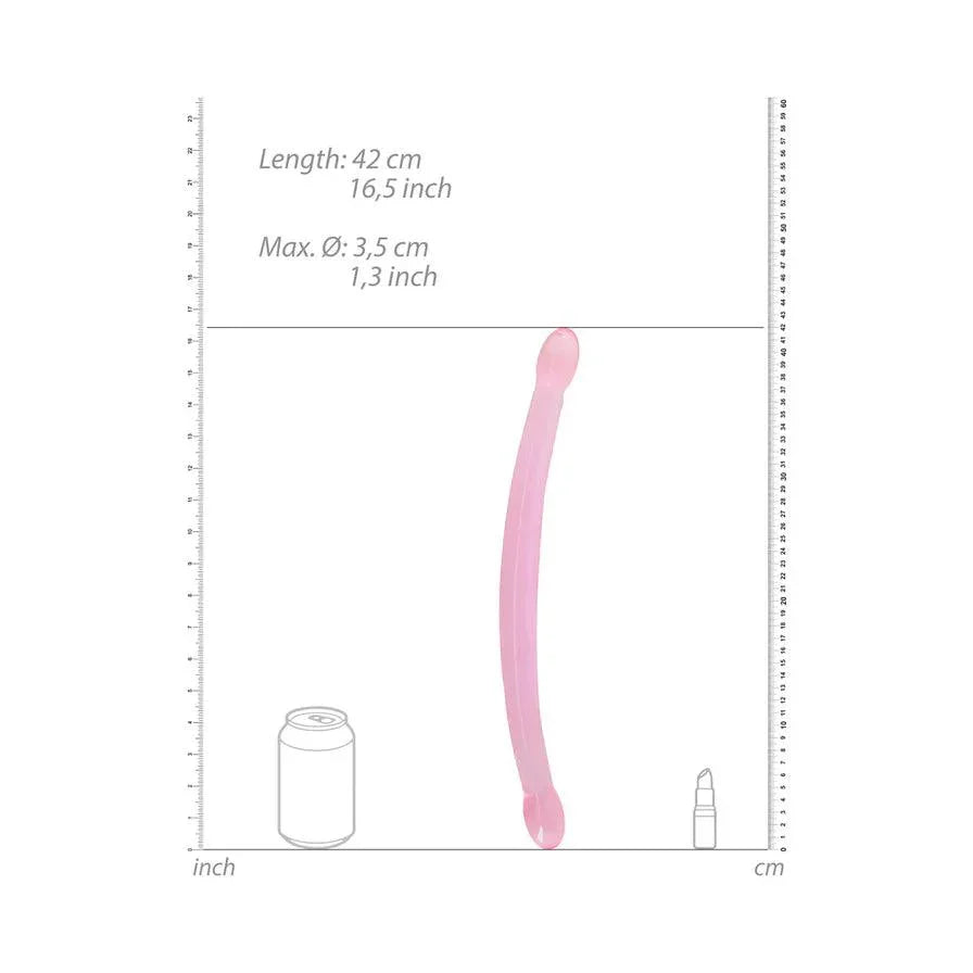 RealRock Crystal Clear Non-Realistic 17 in. Double Dildo - Buy At Luxury Toy X - Free 3-Day Shipping